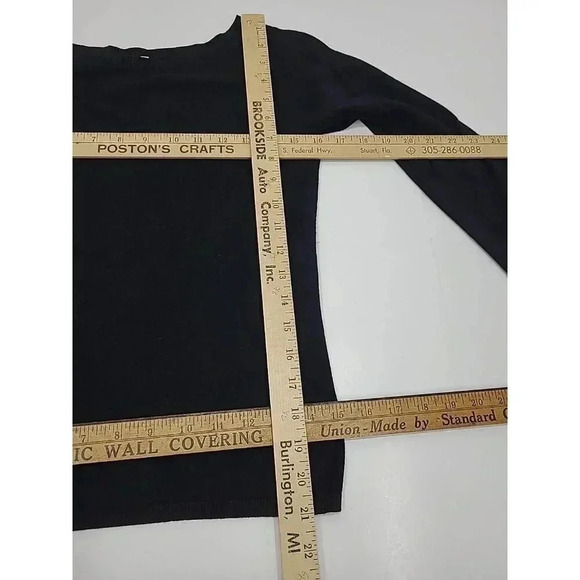 Vintage Talbots Sweater Women's Size Small Black Made in USA of Italian Yarn - Picture 3 of 7